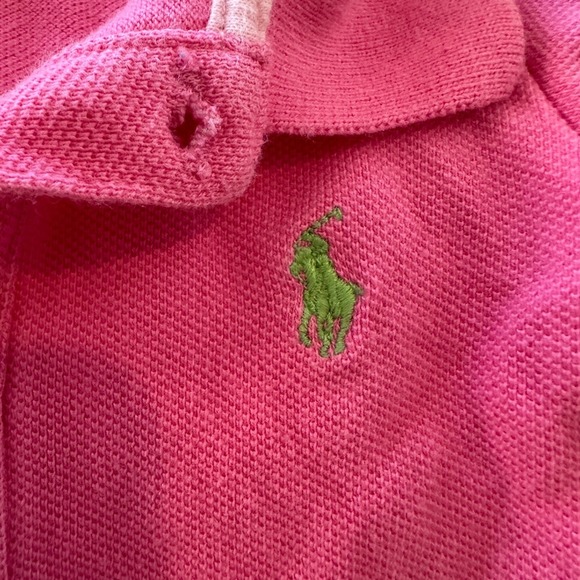 Ralph Lauren Baby Girl Pink Polo Dress Pleated Skirt 3M Infant - Picture 2 of 4